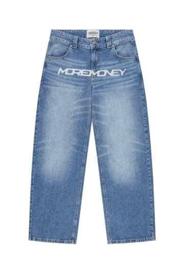 Baggy-Jeans mit Logo von More Money in Blau