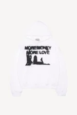 Kapuzenpullover„More Money More Love Wet Dream“ in Polarweiß