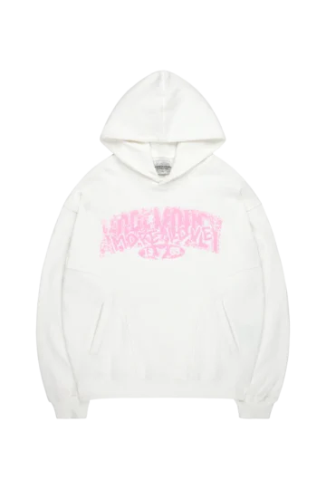 More Money Kapuzenpullover Waffelmuster Signatur-Wappen Off-White