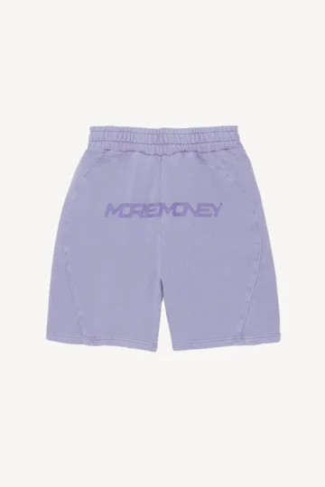 More Money – Shorts mit Logo in verwaschenem Lila