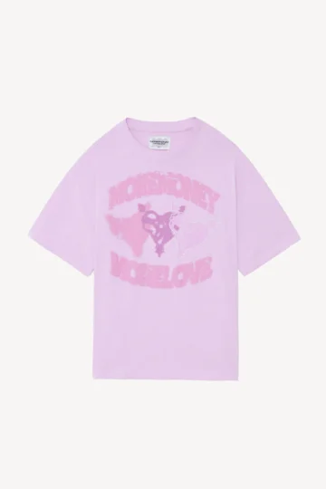 T-Shirt mit drei Herzen Rosa