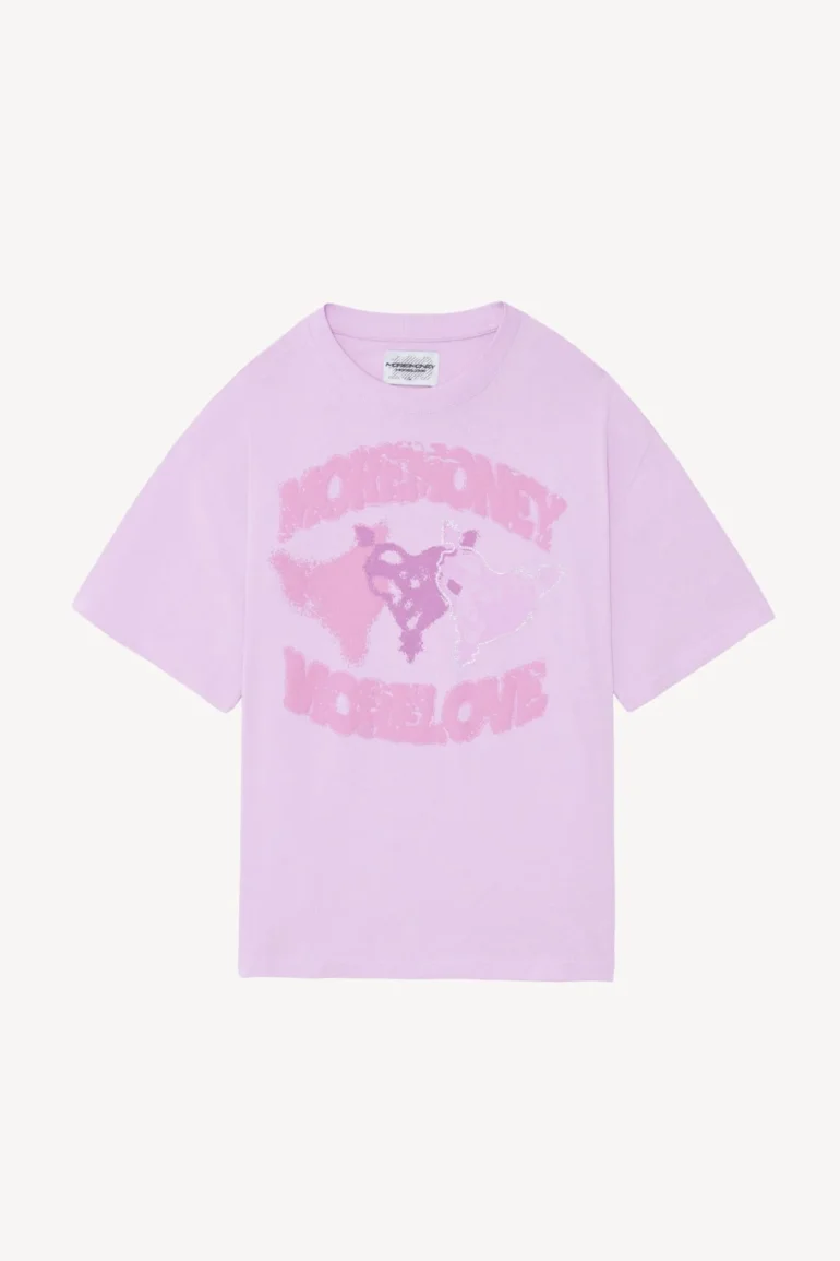 T-Shirt mit drei Herzen Rosa